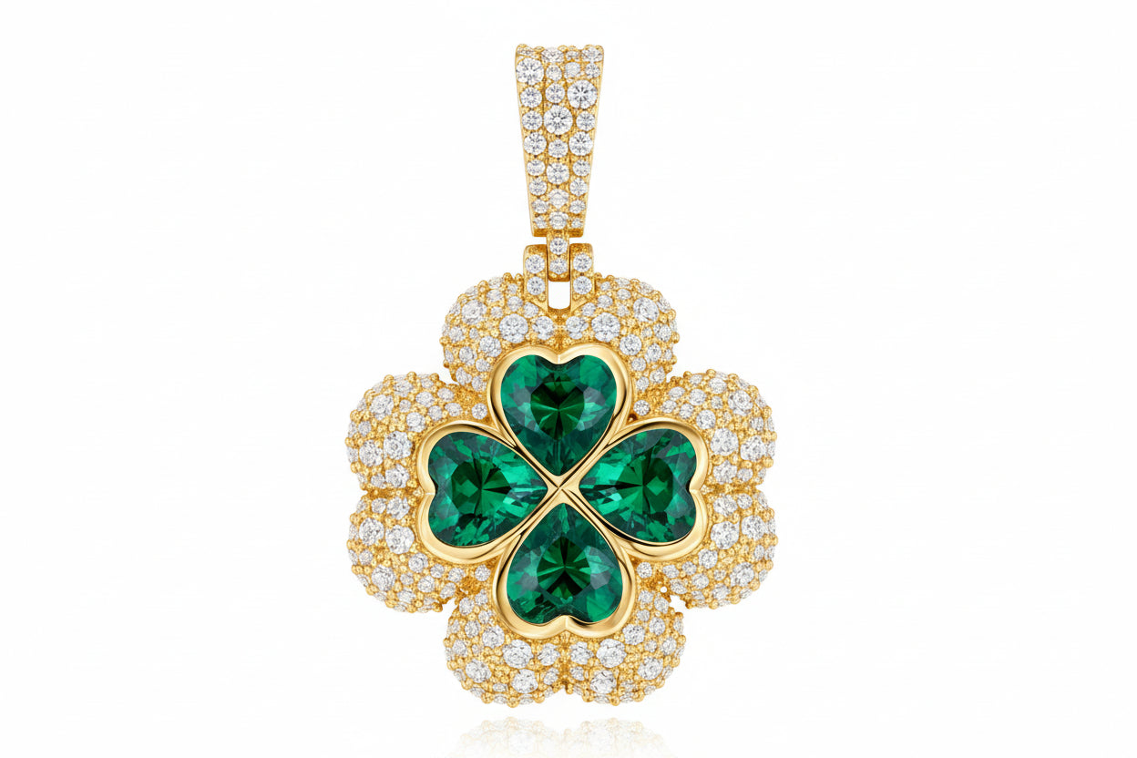 VVS Moissanite “Clover” Shaped Pendant,