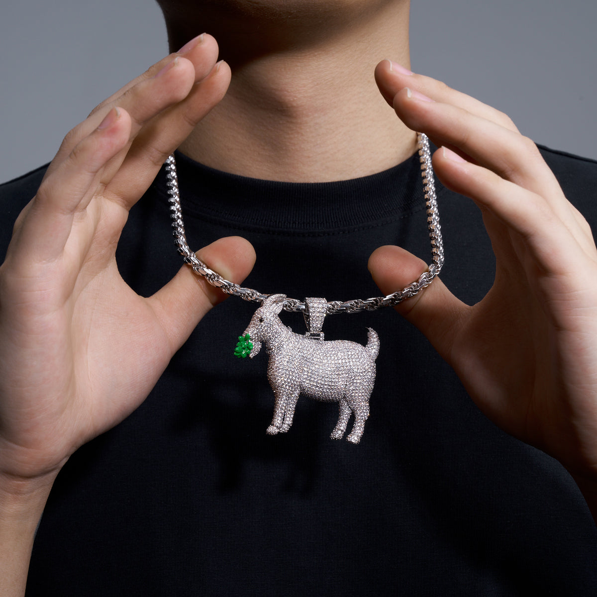 VVS Moissanite Goat Pendant