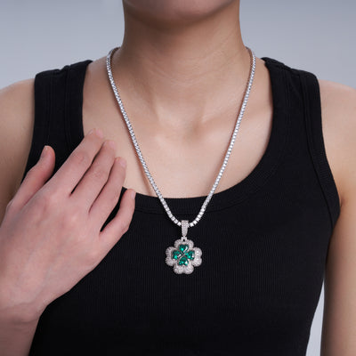 VVS Moissanite “Clover” Shaped Pendant,