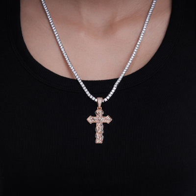 Branches Moissanite Cross Pendant