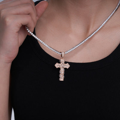 Branches Moissanite Cross Pendant