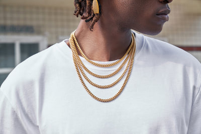 Smooth gold surface  Cuban chain