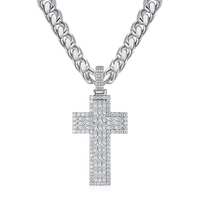 VVS Moissanite Cross, 14K Gold