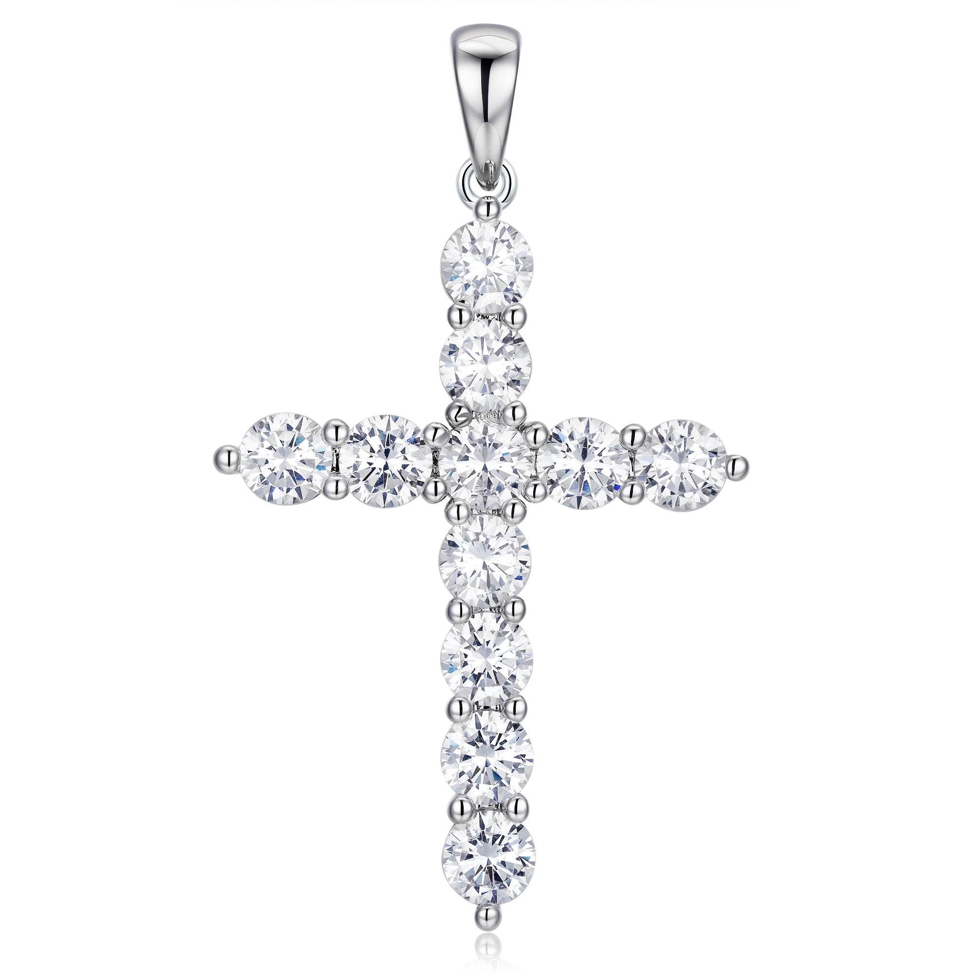 Moissanite Jesus Cross Pendant, 14k Gold