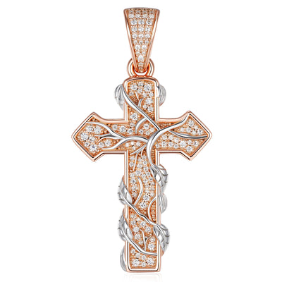 Branches Moissanite Cross Pendant