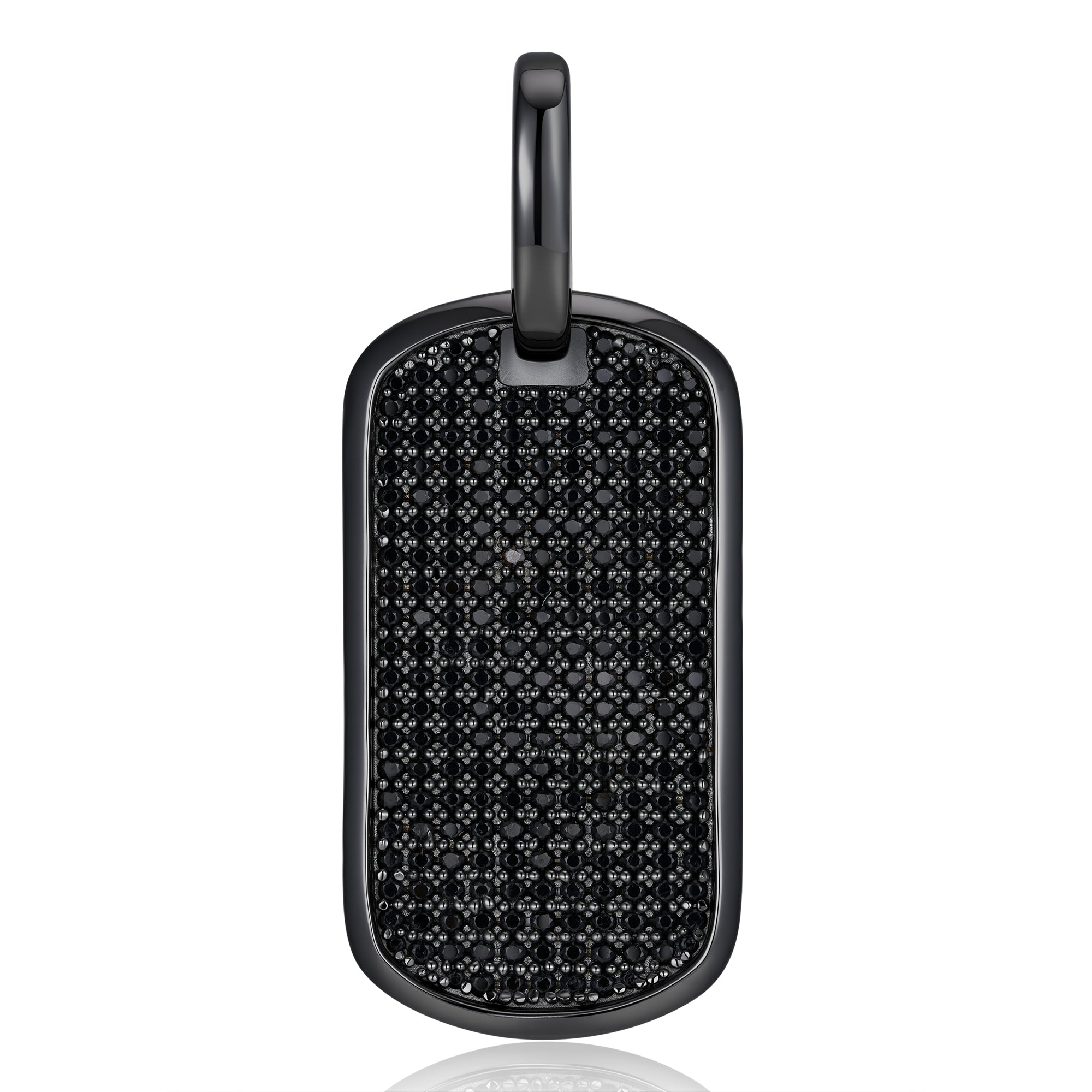 Black Moissanite Dog Tag Pendant