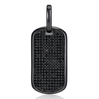 Black Moissanite Dog Tag Pendant