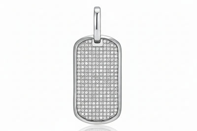 Black Moissanite Dog Tag Pendant