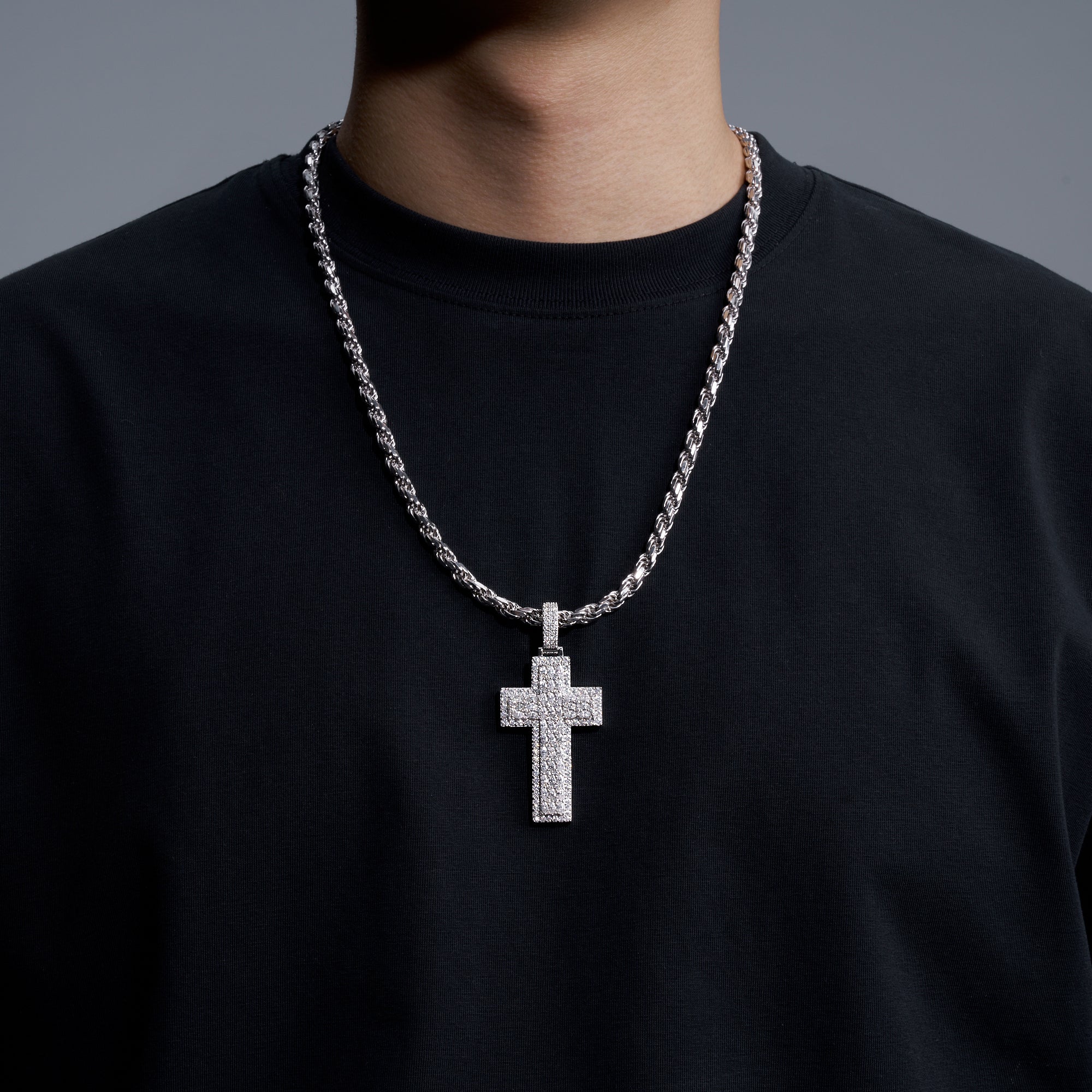 VVS Moissanite Cross, 14K Gold