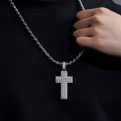 VVS Moissanite Cross, 14K Gold