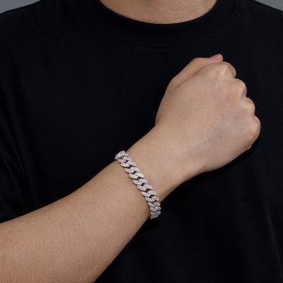 Cuban-style Moissanite Bracelet, 18k Gold