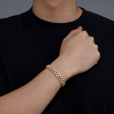 Cuban-style Moissanite Bracelet, 18k Gold