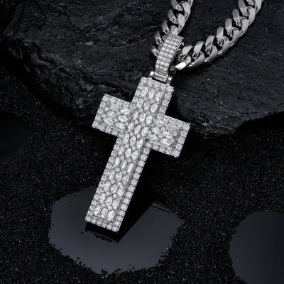 VVS Moissanite Cross, 14K Gold