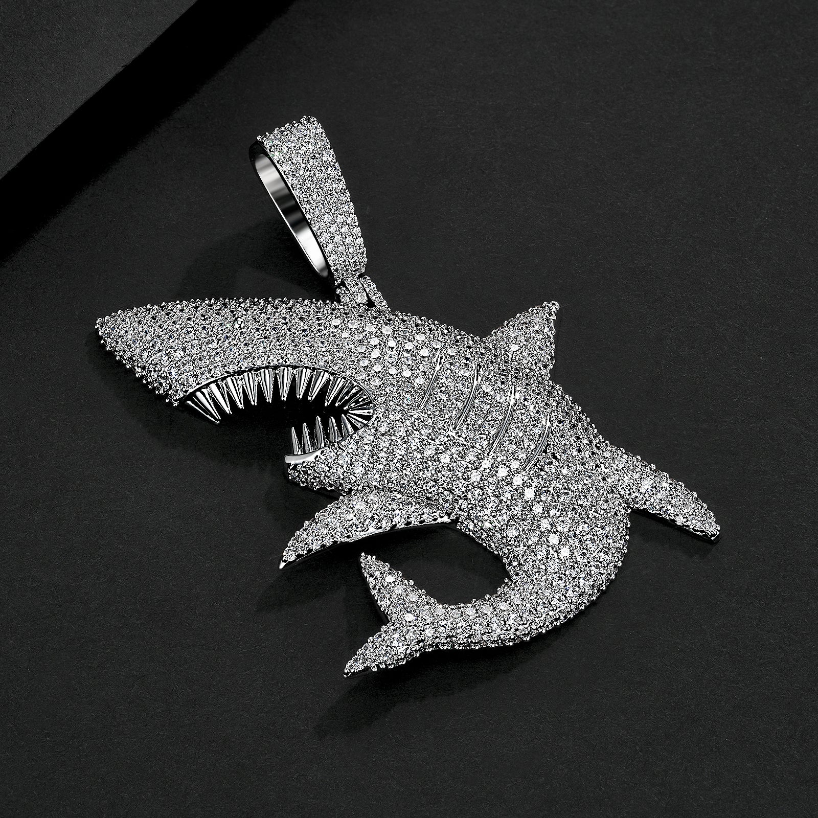 VVS Moissanite Shark Pendant in 14K Gold