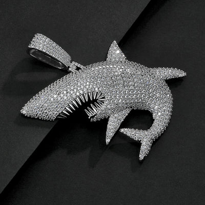 VVS Moissanite Shark Pendant in 14K Gold