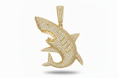 VVS Moissanite Shark Pendant in 14K Gold