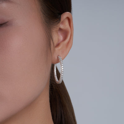 Single-row moissanite stud earrings