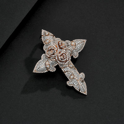 VVS Moissanite Rose Cross Pendant