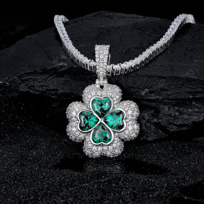 VVS Moissanite “Clover” Shaped Pendant,