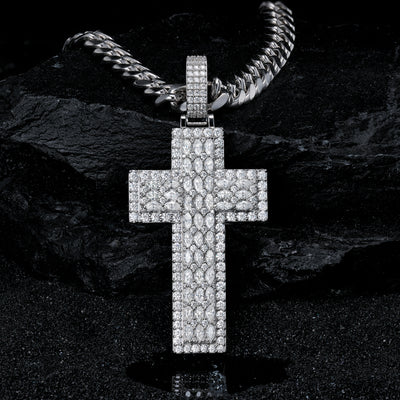 VVS Moissanite Cross, 14K Gold